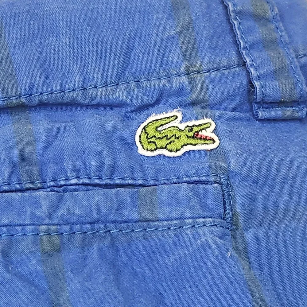 Lacoste Shorts Men's 34 Blue Check Cotton 10